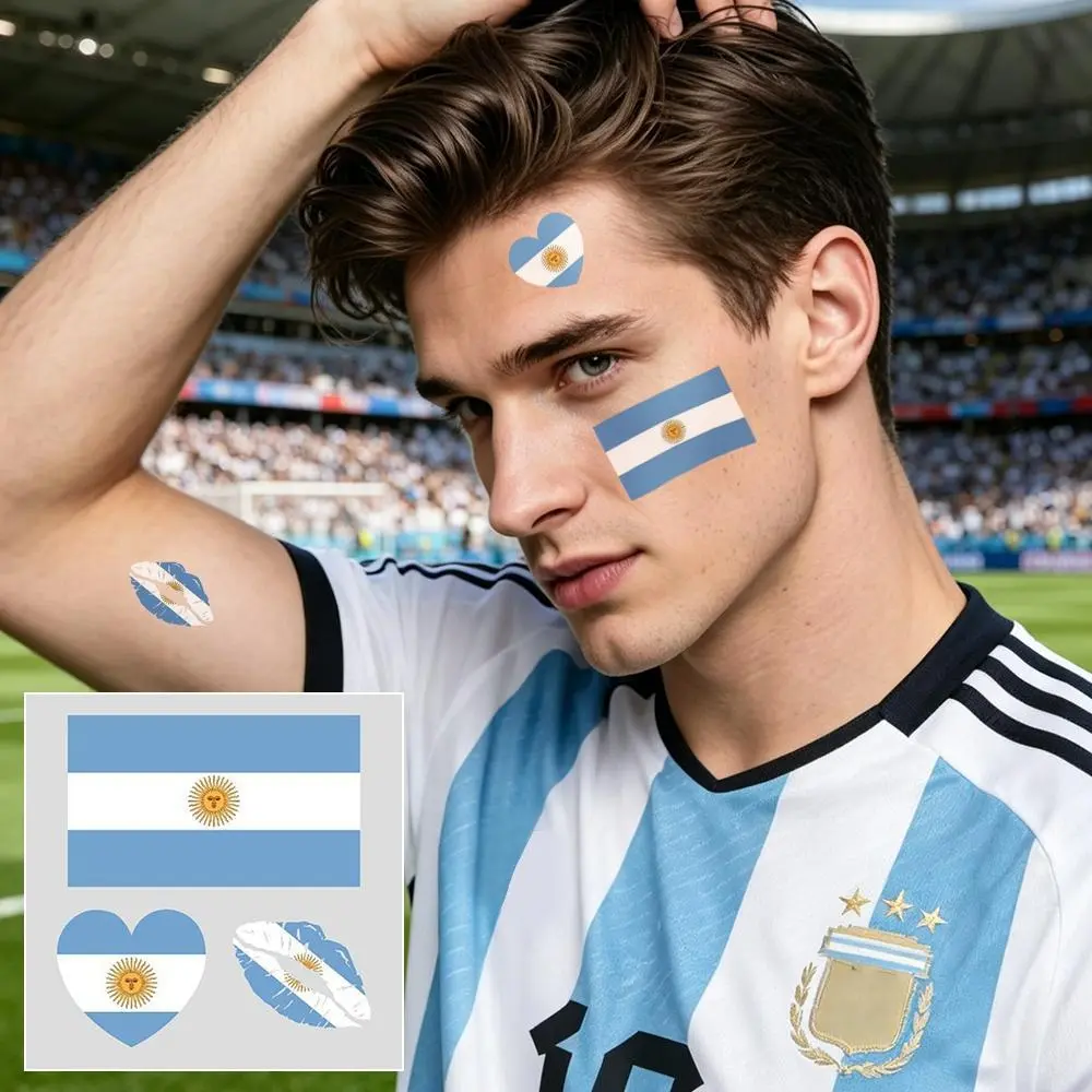 48-Piece Waterproof Temporary National Flag Tattoos, Premier League Fan Face Decals for 2026 Soccer Season Match Day, Sports Gift for Adults, Ephemeral Tattoos, Sticker Tattoos