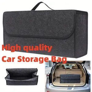 Car trunk felt cloth folding storage bag, black gray interior storage box with model bag, vehicle storage, neat interior space, fashion storage, reinforced stitching, egg storage box, trunk pad, road travel essentials, frequent flyer