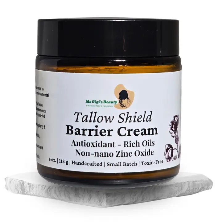 Tallow Shield Barrier Cream Antioxidant-rich with Non-Nano Zinc Oxide for Deep Moisture & Skin Protection 4oz - Moisturizer Sunscreen