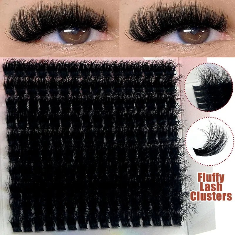 120D/100D/80D Lash Clusters Kit Thick Cluster Eyelash Extensions Individual Lashes Faux Mink Eyelash Clusters D Curl 10MM/12MM/14MM/16MM/18MM Lash Extension Dramatic Eyelash Extensions Eyelashes Clusters Makeup Cosmetic