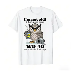 Owl I'm Not Old I Just Need Some T-Shirt Shortsleeve Casual Crewneck Streetwear Tshirt Top Menswear