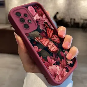 Phone Case: Samsung Butterfly Blooming Flower Pattern Phone Case, Suitable for Samsung Galaxy S26 S25 S24 S23 S22 S21 Fe Plus Ultra A13 A14 A15 A16 A17 A33 A34 A35 A36 A52 A53 A54 Note20