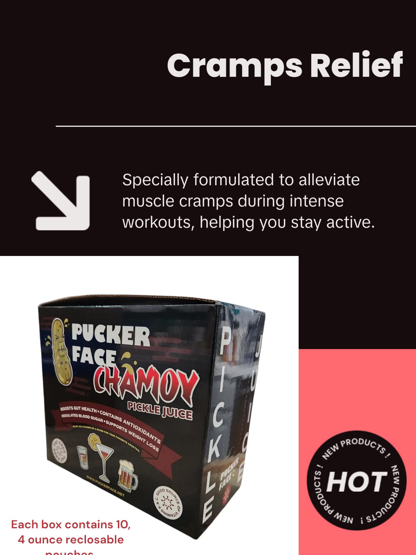 PUCKER FACE PICKLE JUICE CHAMOY FLAVOR 10 4 OUNCE POUCHES