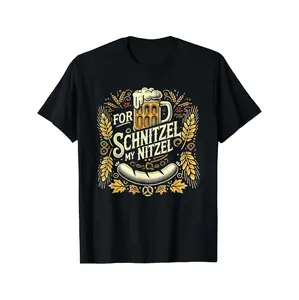 Bavarian Beer Lover Schnitzel My Nitzel Oktoberfest Party T-Shirt For Men With German Sausage Design Machine Washable Round Neck Tee