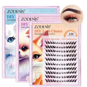 Fox & Cat & Dog Style Mixed 3D Fluffy False Eyelashes, 1 Count Natural Look Eyelash Extensions, Self Grafting Curl Eyelashes, Eye Makeup Enhancement, DIY Eyelash Extensions