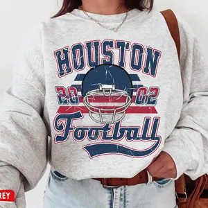 Houston Football Crewneck Sweatshirt / T-Shirt, Vintage Texans Sweatshirt, Houston Game Day, Texans Gifts 0K
