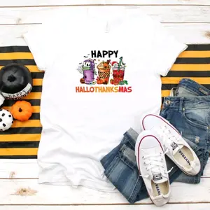 Happy Hallothanksmas Unisex Shirt, Fall, Halloween, Christmas, Holiday Shirts, Coffee Shirts, Hallothanksmas Shirts