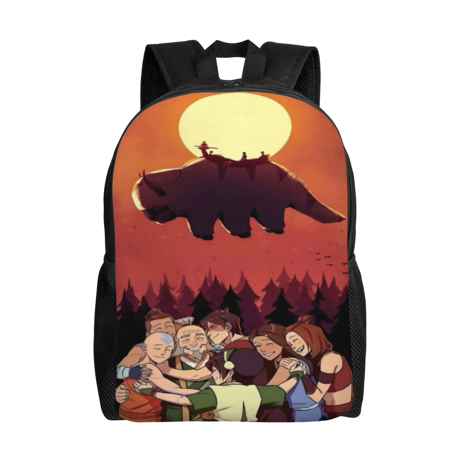 Avatar The Last Airbender Backpack Water-Resistant Student School Bag Daily Campus Use 17 Inch Laptop Travel Rucksack Lightweight Durable for Boys Girls Men and Women Ideal Gift, Back To School Haul, Zipper, Anime Art, Everyday Carry