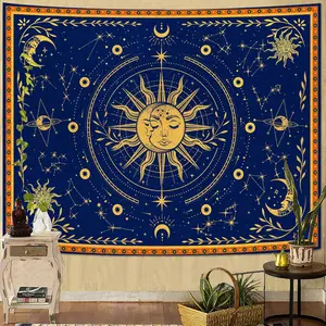 Spenlife Sun and Moon Celestial Tapestry Cosmic Tapestry for Bedroom Astral Tapestries Wall Hanging Bedroom Living Room Wall Art and Home Decor 44x60