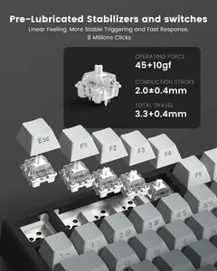 Womier X98 Wireless 98% Mechanical Keyboard, RGB Backlit Custom Gaming Keyboard with Number Pad