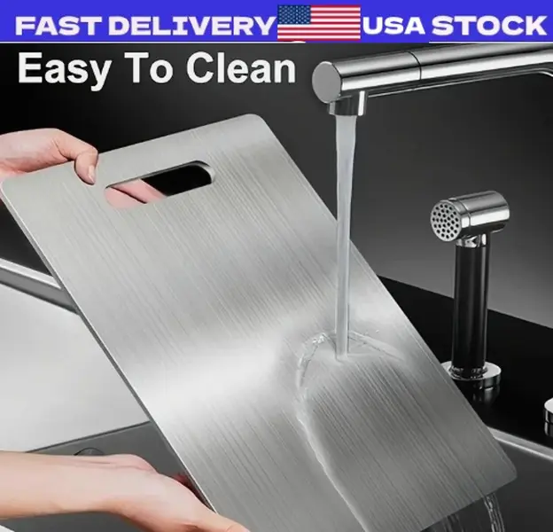 100% Pure Titanium Modern Kitchen Chopping Board, 11x15.5" Rectangular Double-Sided Non-Stick Chopping Board for Kitchenware Use, Modern Cutting Board, Double Sided Chopping Boards