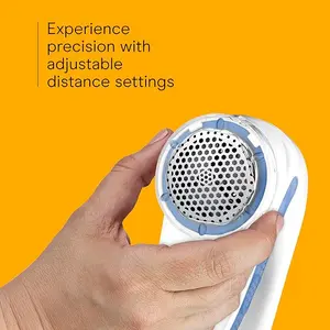 Good Housekeeping Fabric Shaver and Lint Remover Battery Operated Portable Clothes Shaver with 3 Settings Fuzz Remover for Sweaters Clothing and Furniture Large 2 Inch Shaving Head White