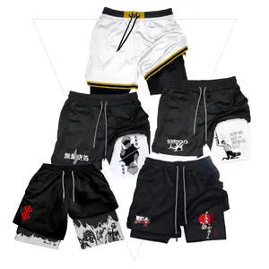 Anime Baki Hanma Gojo Satoru Performance Shorts Men's Running Gym Beach Summer Sportswear Fitness Training Jogging Shorts for Men