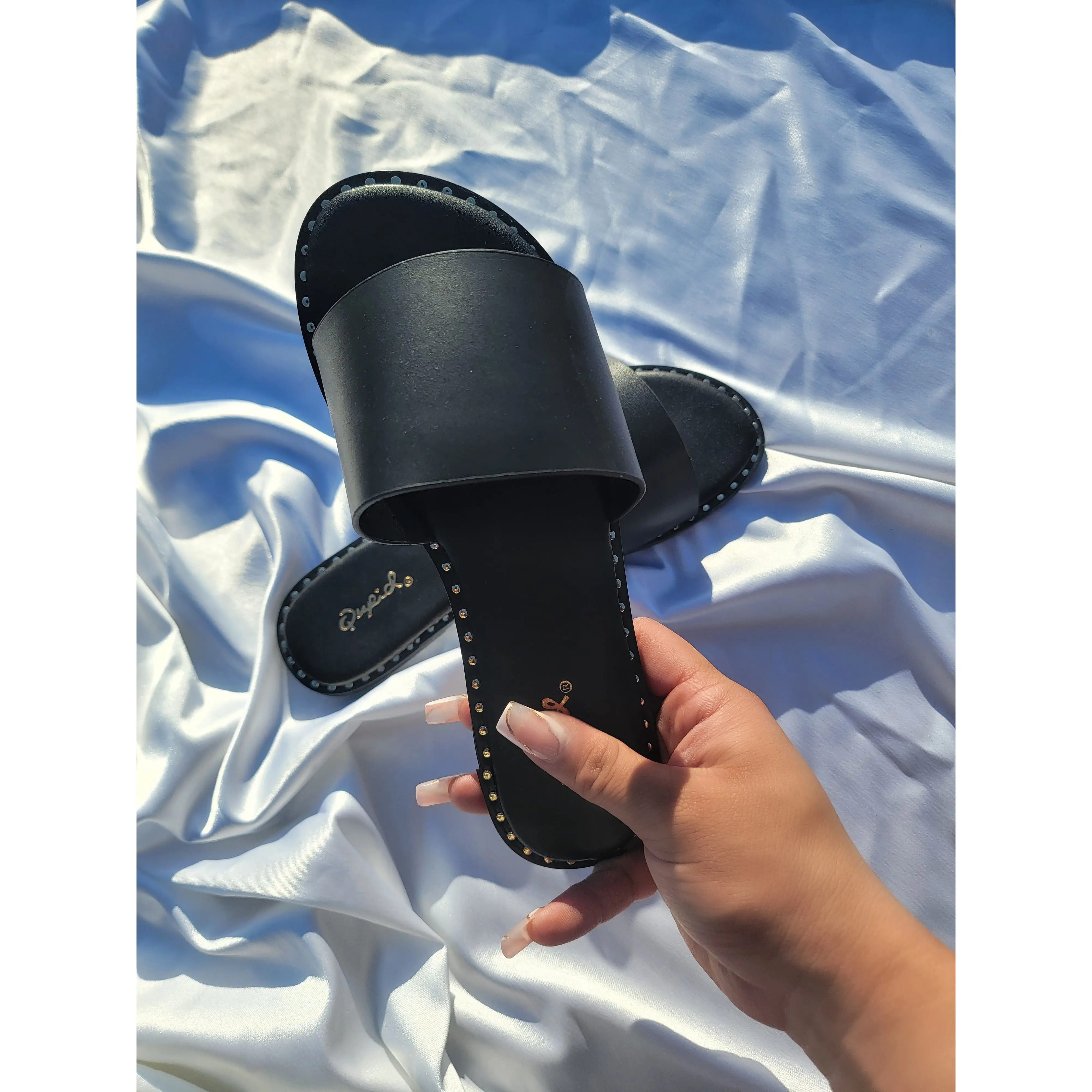 Black studded sandal