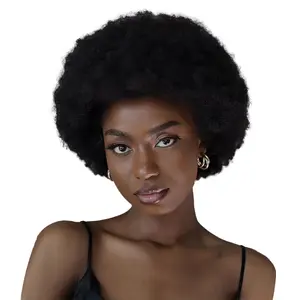 v-like AFRO PIXIE Wig for Black Women 10 inches Easy Wear Machine-Made Curly Wig 180% Density Black 99j Red Burgundy Natural Look Convenient Wigs