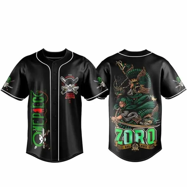 Wano Zoro The Swordman Baseball Jersey - Iconic Character Design, Vibrant Color, Versatile Style for Casual Outings