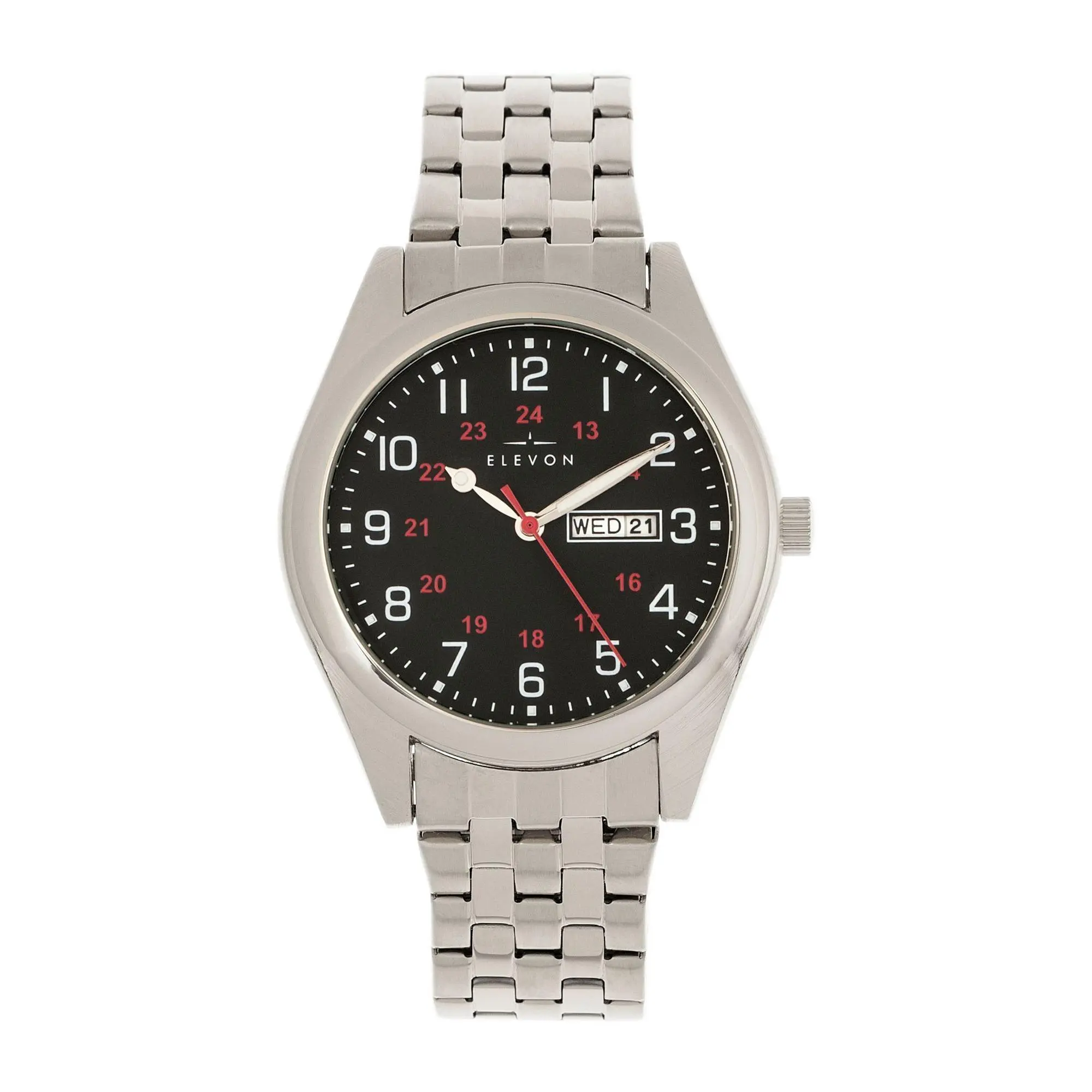 Elevon Men's Gann Silvertone Black Dial Watch Elevon Men's Gann Silvertone Black Dial Watch