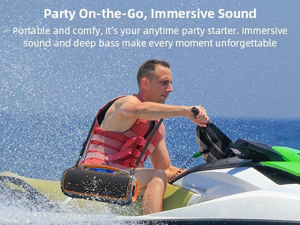Portable Bluetooth Speaker (BT5.4 Compatible) - 200W Peak Sound, Deep Bass Boosted, 2 Subwoofers & Tweeter, DSP, IP65 Rated Waterproof, Wireless Pairing, Fast Charging, TWS, TF/USB/AUX, 24H Playtime, RGB Lights Outdoor Party Speaker, Handle, Dustproof