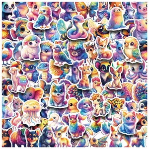 50 Rainbow Animal Doodle Stickers, Suitable for Scrapbooks, Diaries, Laptops, Water Bottles, Cars, and Other Faith-based Designs—gifts with Positive Messages, Decal for Cars, Universal Car Sticker