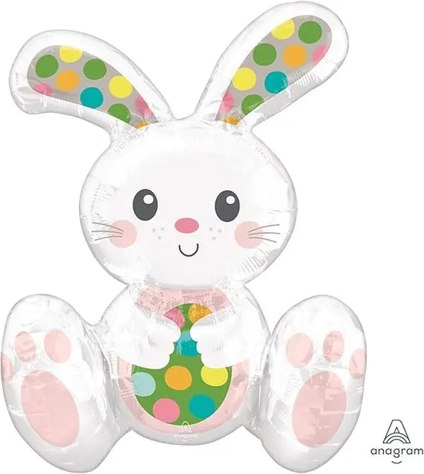 1pc Easter rabbit Foil Balloon, 15" x 20", Multicolor for Easter decor