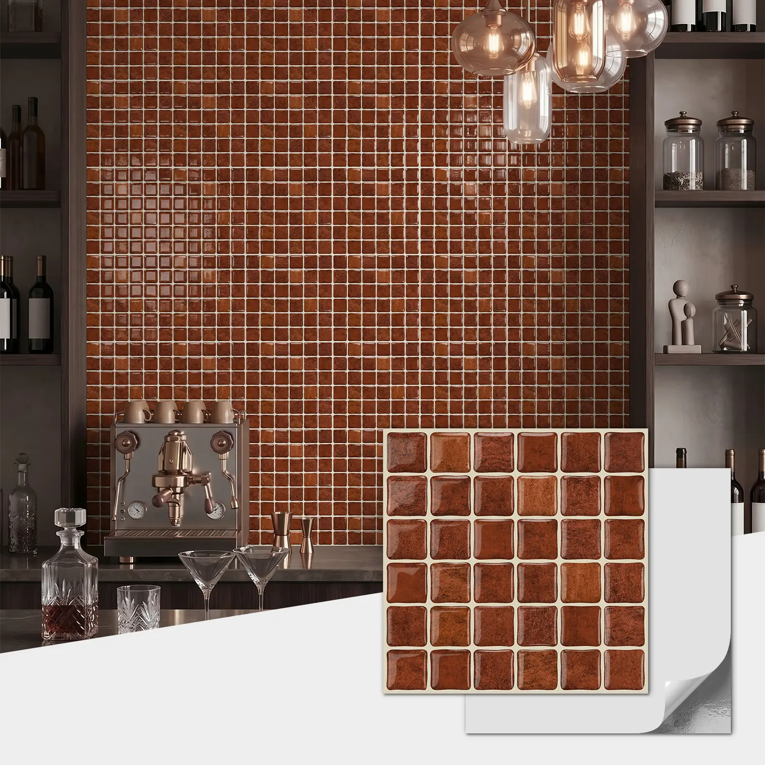 3D Crystal Mosaic Tile Sticker, Dropper Technology, Detachable & Tearable, Thickened Base Paper, Easy Home Decor Update (12/24 Pieces)