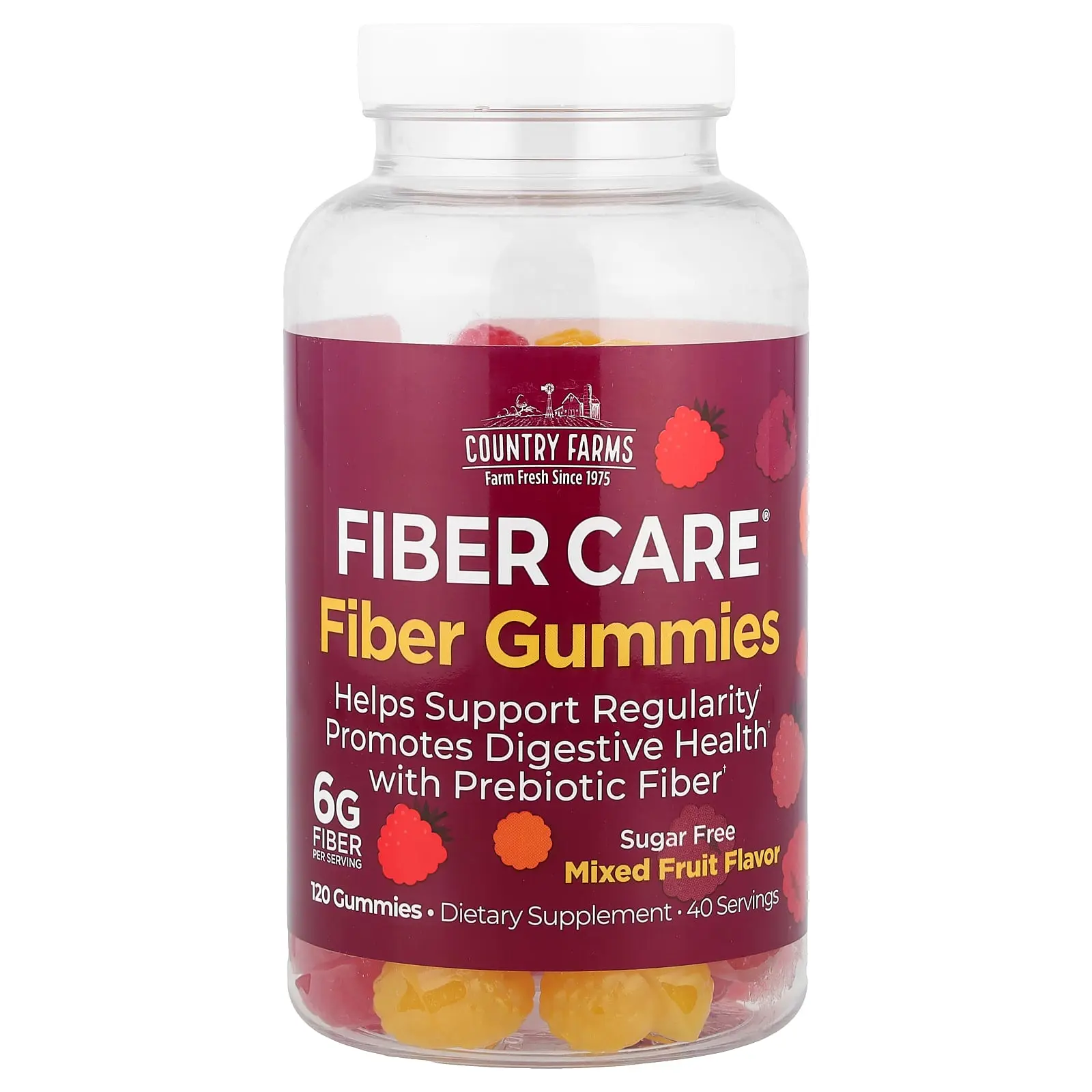 Country Farms Fiber Care®, Fiber Gummies, Mixed Fruit, 120 Gummies Country Farms Fiber Care®, Fiber Gummies, Mixed Fruit, 120 Gummies