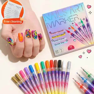 Mothers Day Mom Gifts Cutics Doodle Pen for DIY Nail Art Quick Drying Acrylic Painting and 3D Dot Embroidery mma acrylic nail - On Nails Quick Drying Dot Stitching Nail Art Pen for Home and Salon DIY, Nail Care Cutics Manicure Polish full cover false nail