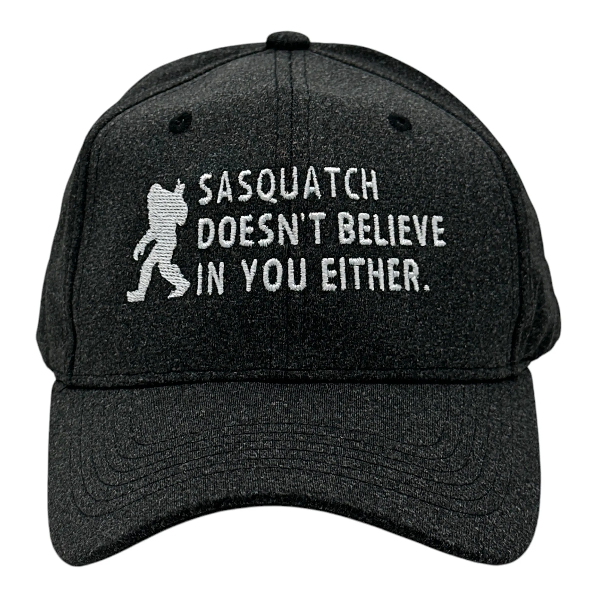 Sasquatch Doesnt Believe In You Either Hat Funny Sarcastic Bigfoot Graphic Novelty Cap Funny Hats Funny Sarcastic  Novelty Caps for Men Black - Standard