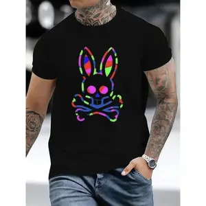 Men'S Simple Style Cotton T-Shirt, Short Sleeve, Ideal For Casual Looks, Cartoon Print Crewneck Regular Fit Casual T Shirt Tops, Cool Graphic T-Shirts For Men Premium Quality Unique Graphic Art Tees, Men Unisex Golf Gift T-Shirt For Men and Women 052