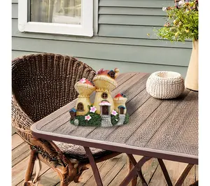 Santa's Workshop Inc 9" Resin LED Mushroom Bungalow