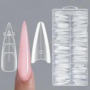 256Pcs Almond Sandwich Dual Nail Forms | 16 Sizes Reusable Nail Molds for Builder Gel Acrylic Nails | Fits Flat & Arched Nails Short to Long Styles Professional Salon Nail Art Supplies