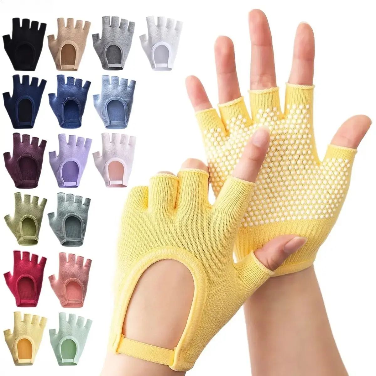 Women's 2026 New Open-Finger Backless Warm Anti-Skid Performance Sports Gloves, Professional 5-Finger Yoga Auxiliary Gloves, Anti-Skid Sports Gloves