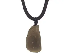 Meteorite Australian Agni Cintamani Necklace,Raw Solitaire Tektite Meteorite Healing Crystal Tektite Necklace,Irregular Shape
