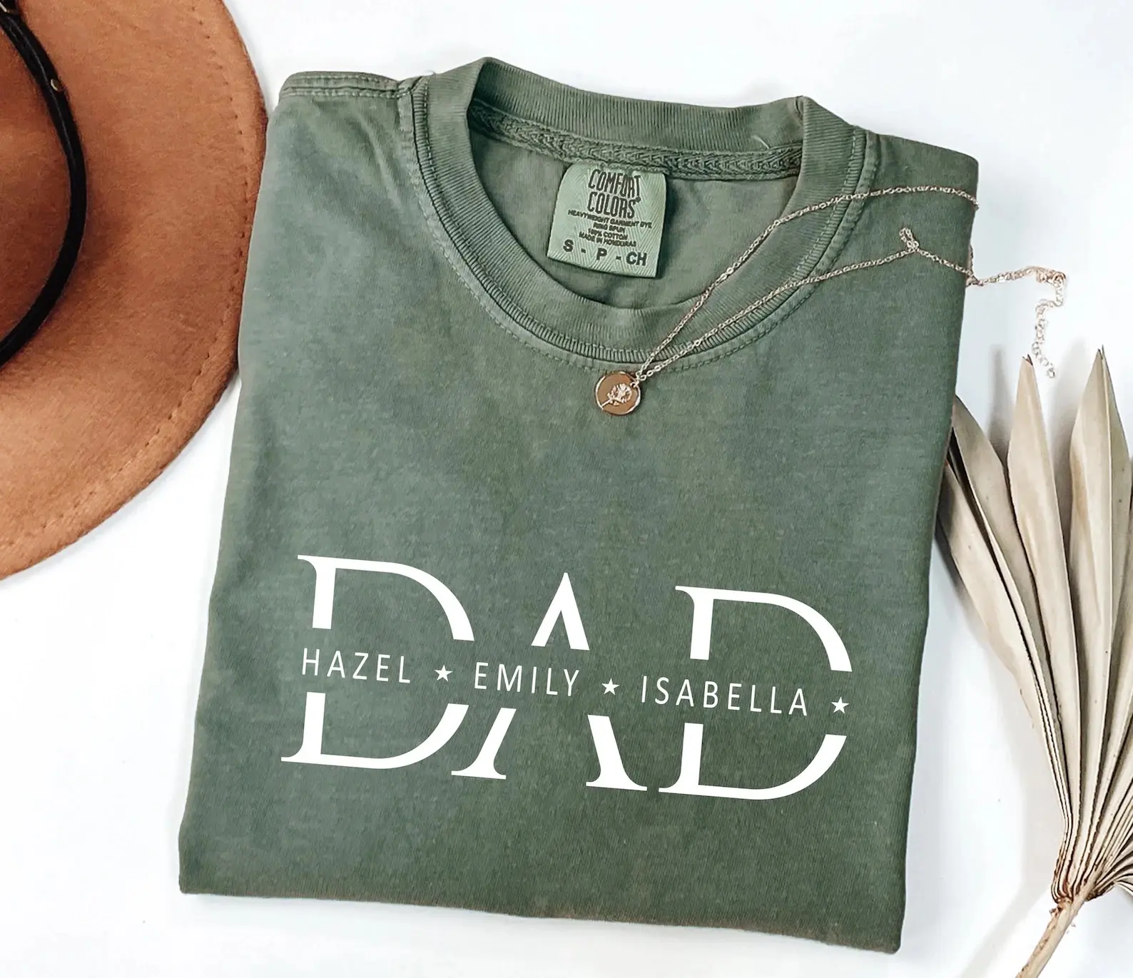 Personalized Comfort Colors Dad Shirt With Kids Names, Make Your Own Fathers Day Shirt, Custom New Dad T-shirt, Pregnancy Reveal Present, Father's Day Shirt, Dad of Girls, Papa Of Boys, Gift For Husband, T-shirt Cotton Menswear Top