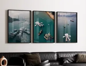 Set of 3 Giant Kaws Floating Art , Product without frame