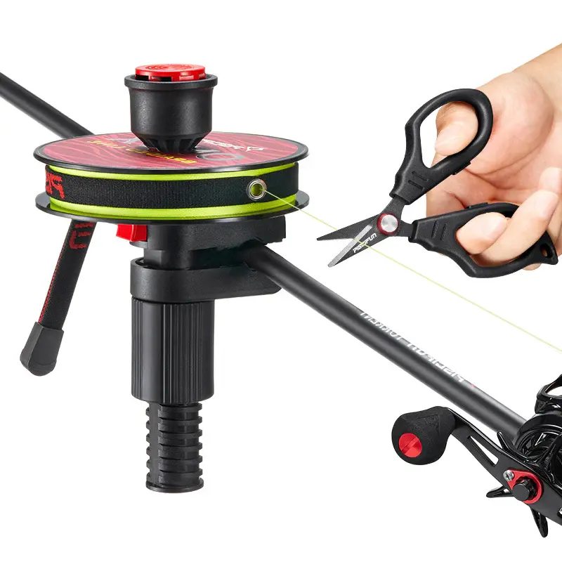 Piscifun Fishing Line Spooler Kit with Serrated Scissors for Easy Spooling & Cutting Stepless Adjustment Design Compatible with All Rod Types Travel-Friendly & Durable Spinning Rod