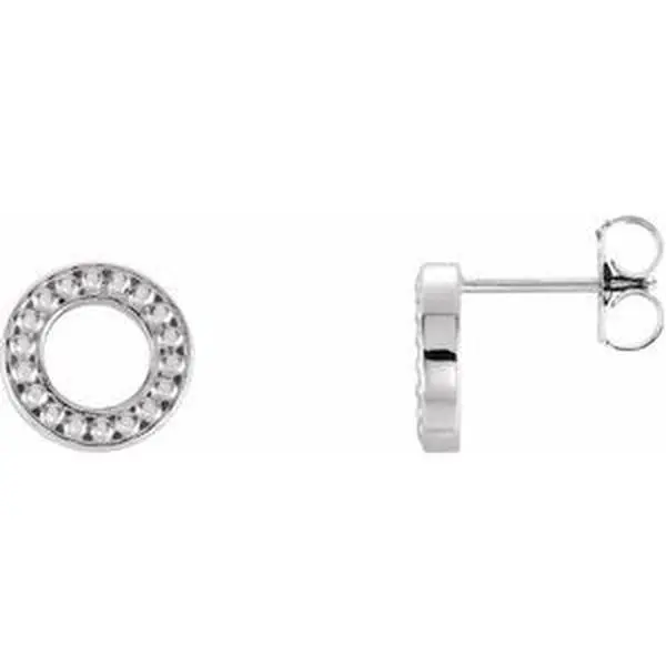 Platinum Beaded Stud Earrings