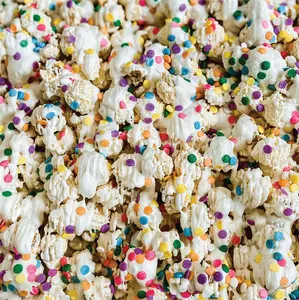 Miss Hannah's Gourmet Popcorn Birthday Cake Sweet Confetti Cake Flavor Handcrafted in Oregon with White Chocolate Frosting & Colorful Sprinkles 9 oz