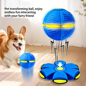 Dog Toy Self-Amusement Elastic Ball, Magic Flying Saucer, Transformable Foot Press Ball, Educational Outdoor Sports Ball