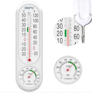 1pc Indoor Outdoor Thermometer Hygrometer, Wall Mount Temperature Humidity Meter for Home Office Garden Greenhouse, Patio, Celsius Fahrenheit (℃/℉) Indoor Outdoor Temperature Gauge, Room Thermometer