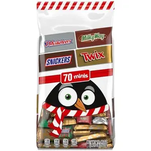 SNICKERS, TWIX, MILKY WAY & 3 MUSKETEERS Minis Milk Chocolate Candy Variety Pack, Individually Wrapped Christmas Candy Stocking Stuffers, 70 Ct Bulk Bag