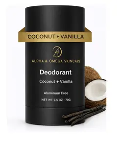 Coconut & Vanilla Natural Deodorant - 24 Hour Odor Protection - Aluminum & Chemical Free - Vegan Body Care Scented - Gental on Skin - Soft and Milky - Baking Soda Free for Men & Women