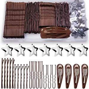 Hair Clips Set with Storage Box, Metal Hair Clip, U-Shape Bun Clip, Non-Slip Duckbill Clip, Versatile Hair Accessory for Women and Girls