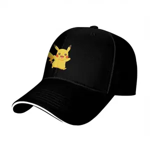 Funny, for Men, PIKACHU Printed Baseball Cap, PIKACHU Baseball Hats, Women's Ponytail Hat, Resist Hats, Design, Gift