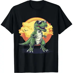 Trex Dinosaur Dino Wearing Sunglasses Funny Graphic T-Shirt
