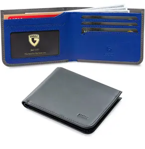 GSOIAX Thin Wallet For Men Made of Cowhide RFID Blocking Bifold Mens Slim Wallets With Gift Box