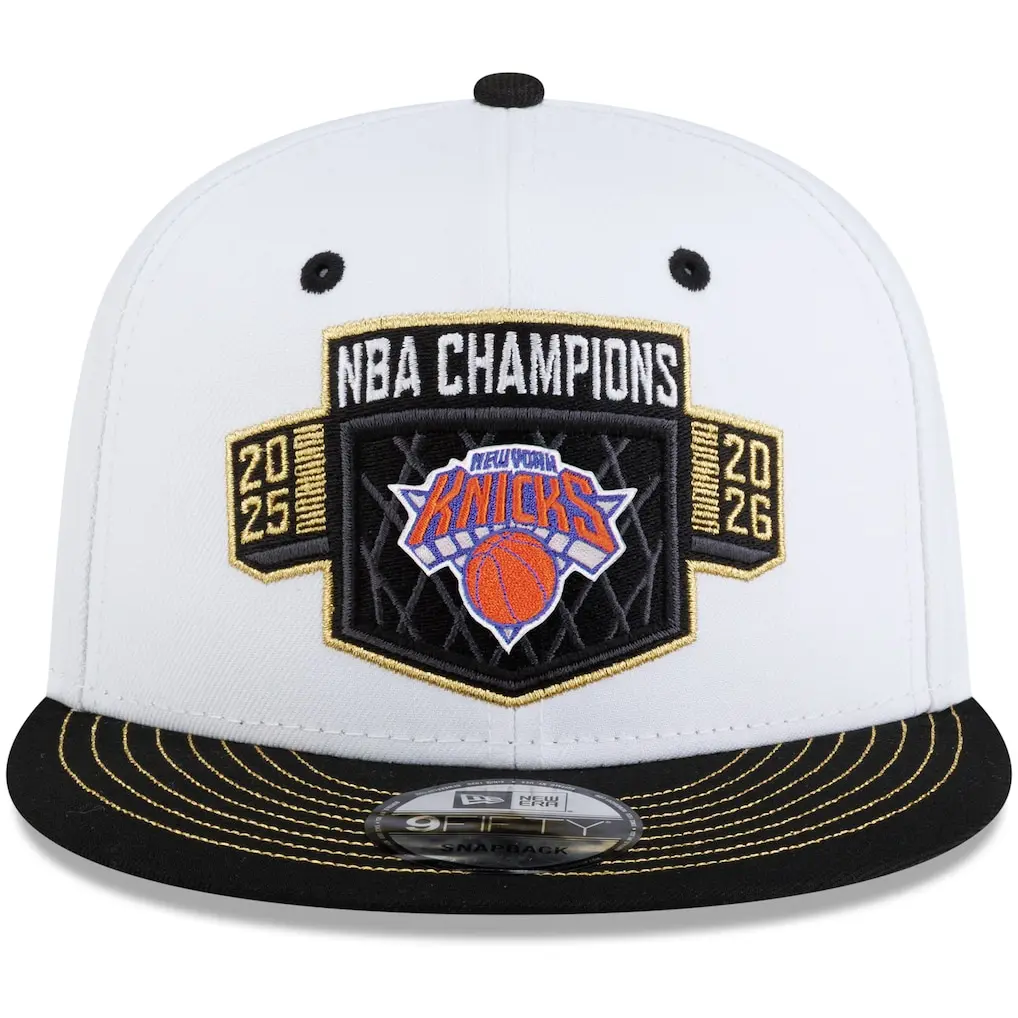 NY Knicks Team NBA Champions 2026 White Snapback Hat – Streetwear Adjustable Basketball Cap Unisex