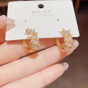 Fashion Exquisite Small Zircon Wheat Ear Niche Design Ear Cuffs for Women