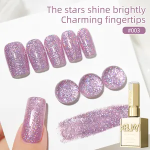 1PC 15ML Nail Art Burst Purple Bright Stars 03 Crushed Glitter Glitter Gel Nail Art High Saturation Color Fashion LED Light Therapy Nail Art Long-lasting and strong without damaging nails Salon Women's Nail Art Tools