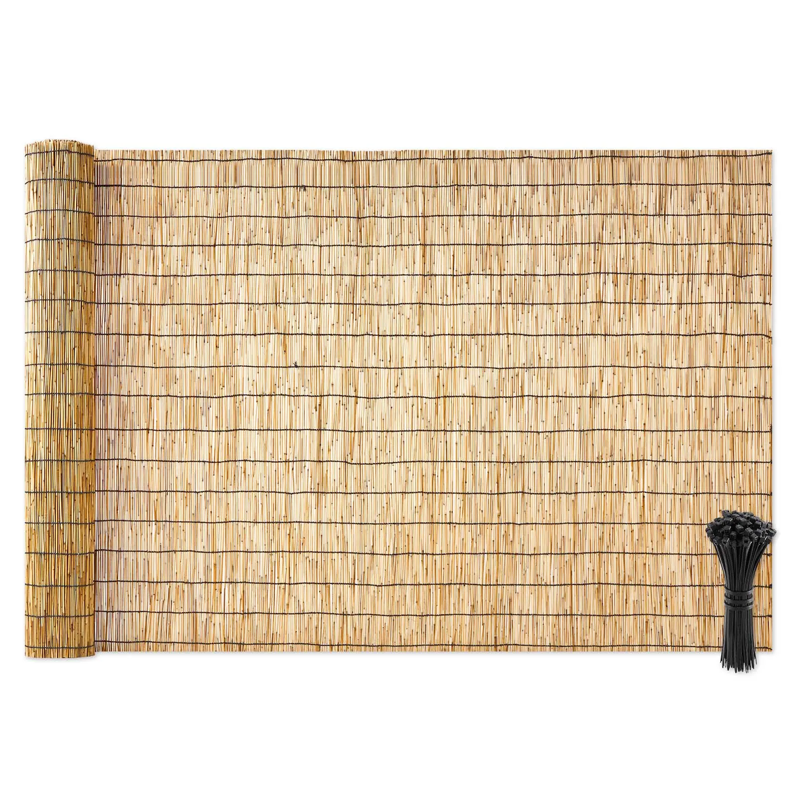 【SummerFinds】VEVOR Natural Reed Fencing, 4 ft x 16.4 ft, Decorative Natural Reed Fencing Roll, Decorative Fence for Backyard Garden Divider, Privacy Screen Panel Curtain for Balcony Patio Garden Backyard Outdoor